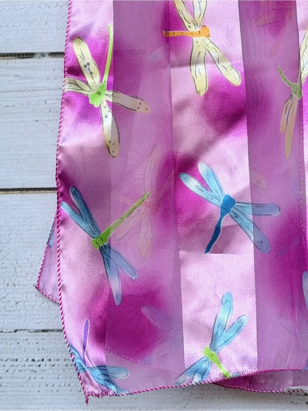 Pink Dragonfly Satin Scarf Belt